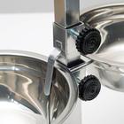 Подставка с мисками, 2 х 2 л, высота 50 см, разборная с верхним фиксатором, хром - фото 804265381