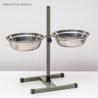 Подставка с мисками, 2×2.5 л, высота 60 см, разборная, зелёная - Фото 2