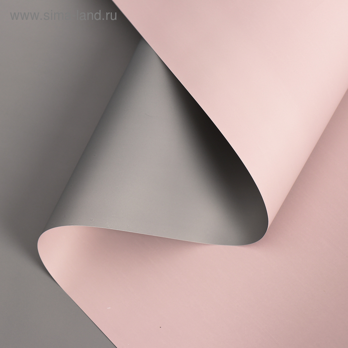 Пленка для цветов двухцветная, серо-розовый, 56 см х 10 м - Фото 1