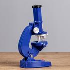 Микроскоп "Биология", кратность увеличения 450х, 200х, 100х, с подсветкой,  синий - фото 8223843