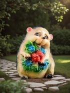 Садовая фигура из гипса «Ежик с цветами», 15×11×12 см - Фото 3