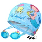 Набор для плавания детский ONLYTOP «Русалка»: шапочка, очки, беруши, зажим для носа - Фото 2
