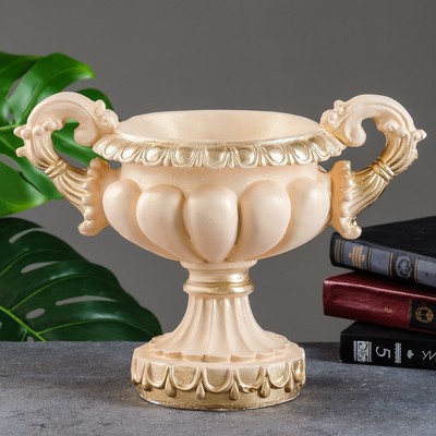 Вазон для цветов «Арабское», 1.3 л, 31×20×25 см, гипс, бежевый