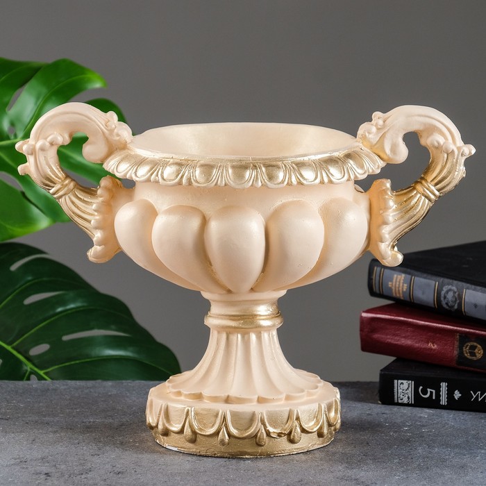 Вазон для цветов «Арабский», 1.3 л, 31×20×25 см, гипс, бежевый - Фото 1