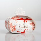 Коробочка "Свадебная" глиттер, красная лента, кольца - Фото 1