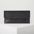 Кошелёк женский, 2 отдела на клапане, цвет чёрный - Фото 1