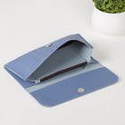 Кошелёк женский, 2 отдела на клапане, цвет голубой - Фото 3