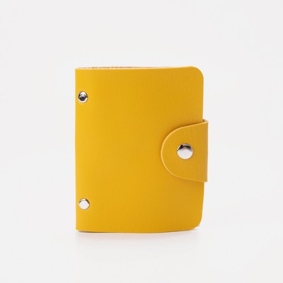 Визитница на кнопке, 12 карт, цвет жёлтый
