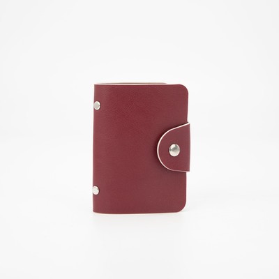 Визитница, 12 листов, цвет бордовый