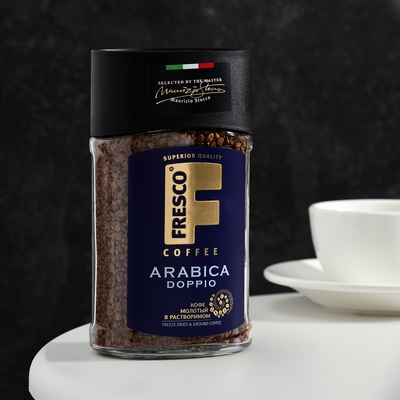 Кофе FRESCO doppio растворимый, сублимированный с молотым, 100 г