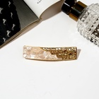 Заколка - автомат для волос «Геометрия», прямой кружевной, 8 см, золото - Фото 2