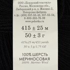 Пряжа "Элитная" 100% мериносовая шерсть 415м/50гр (02-чёрный) - Фото 3