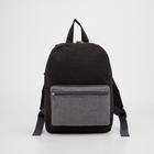 Рюкзак детский на молнии, светоотражающая полоса, цвет чёрный - фото 8962034