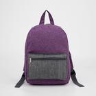 Рюкзак детский на молнии, наружный карман, светоотражающая полоса, цвет сиреневый - фото 6282111
