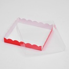 Коробка для печенья с PVC крышкой, красная, 18×18×3 см - Фото 3