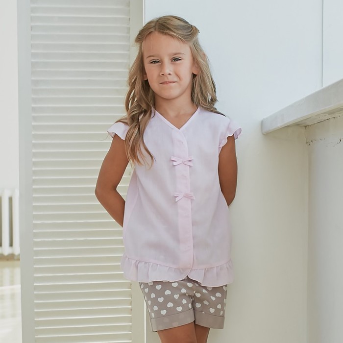Блузка для девочки MINAKU: cotton collection romantic цвет сиреневый, рост 92 см - фото 1908544685