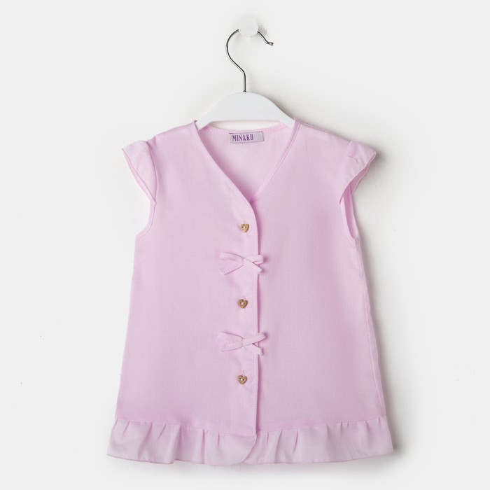 Блузка для девочки MINAKU: cotton collection romantic цвет сиреневый, рост 92 см - фото 1908544689