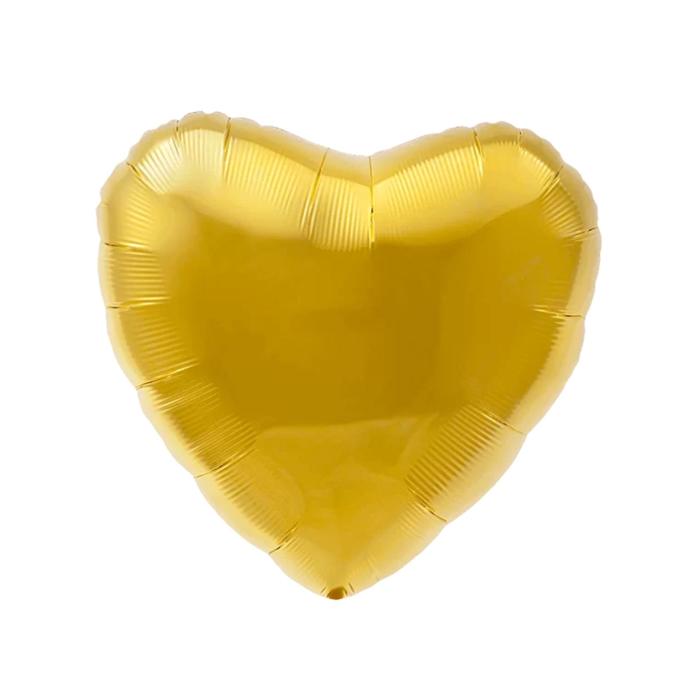 Шар фольгированный 30", сердце, цвет золотой - Фото 1