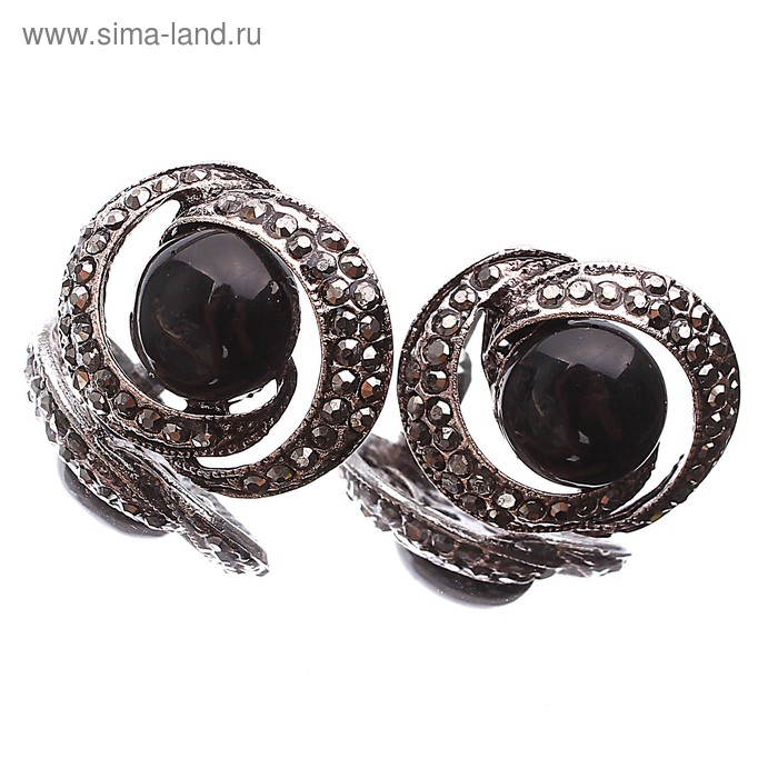 Серьги «Ирен», цвет черный - Фото 1