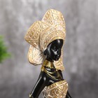 Сувенир полистоун подсвечник "Африканка в золотом платье с орнаментом" 18,5х12х15,7 см - Фото 4
