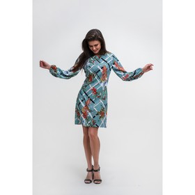 Платье женское MIST, трапеция с длин рукавом, бирюз, р. 40-42