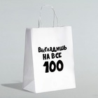 Пакет подарочный с приколами «Выглядишь на все 100», 24×14×30 см - фото 39522395