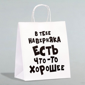 Пакет подарочный «В тебе наверняка есть что - то хорошее», 24?14?28 см, 1 шт. (комплект 10 шт)