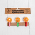 Набор декоративных прищепок «Апельсины» 2×12,5×10,5 см, МИКС - Фото 3
