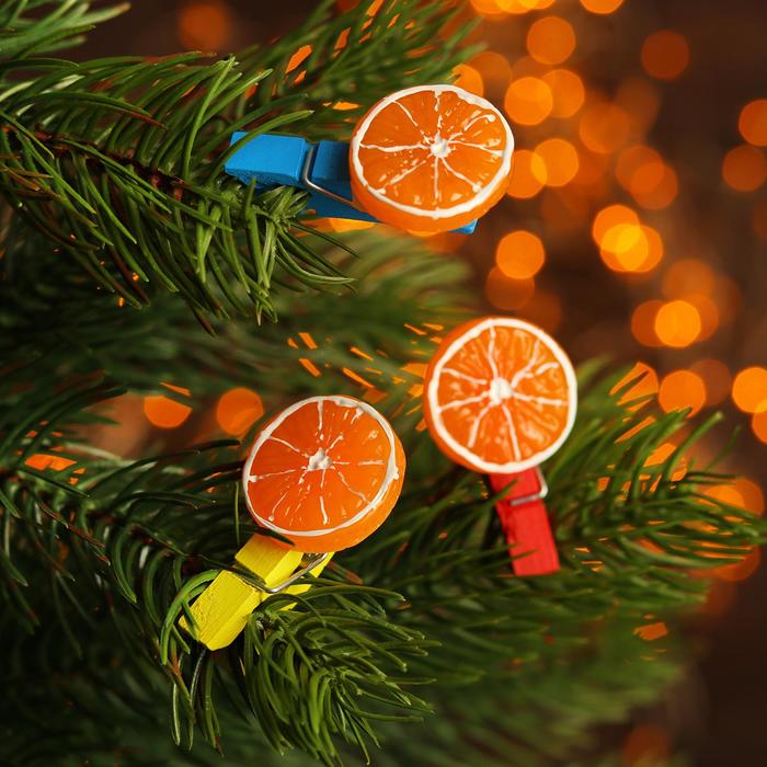 Набор декоративных прищепок «Апельсины» 2×12,5×10,5 см, МИКС - Фото 1