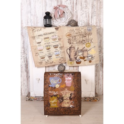 Полотенце «Кофейня», 45×60 см, МИКС, рогожка, 170 г/м², 100% хлопок