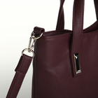 Сумка-тоут, 2 отдела на молниях, наружный карман, длинный ремень, цвет бордовый - фото 24661403