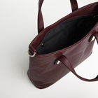 Сумка-тоут, 2 отдела на молниях, наружный карман, длинный ремень, цвет бордовый - фото 24661405