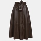 Юбка женская MINAKU: Leather look, цвет коричневый, размер 42 - Фото 3