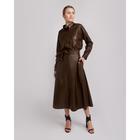 Юбка женская MINAKU: Leather look, цвет коричневый, размер 48 - Фото 2