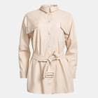 Рубашка женская MINAKU: Leather look, цвет молочный, размер 48  (артикул 4820787)  большой выбор товаров оптом и в розницу по низким ценам с доставкой