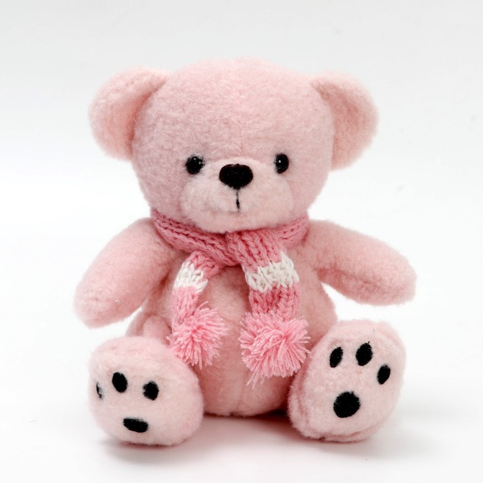 Мягкая игрушка «Мишка в шарфике», цвет розовый