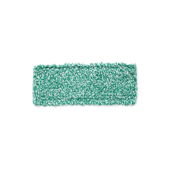 Насадка для швабры, плоская микрофибра, цвет зелёный/белый, 40 см - фото 1908545146