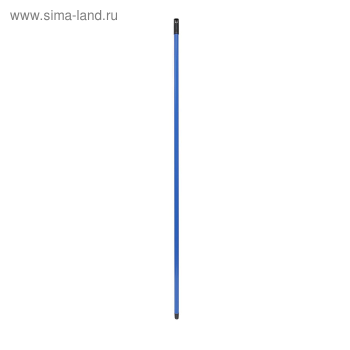 Ручка для швабры, металл с покрытием, с резьбой, цвет синий, 140 см - Фото 1
