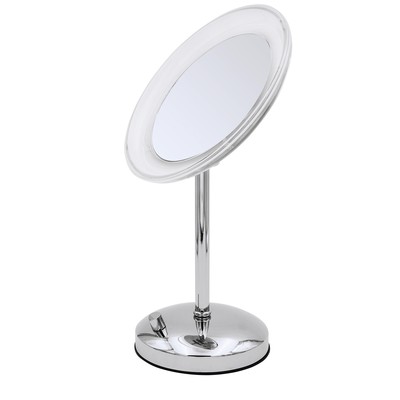 Зеркало косметическое настольное Tiana RIDDER, LED, USB, цвет хром, 5х-увеличение