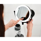 Зеркало косметическое подвесное Shuri RIDDER, LED, сенсор, USB, цвет чёрный, 1х/5х-увеличение - Фото 4