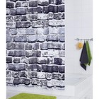 Штора для ванных комнат Wall, цвет серый, 180х200 см - Фото 1