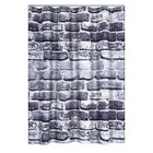 Штора для ванных комнат Wall, цвет серый, 180х200 см - Фото 2