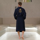 Халат махровый мужской «Этель. Лучший муж», размер 52-54, синий - Фото 2