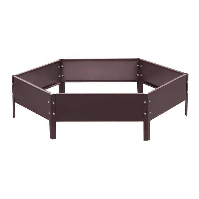 Клумба оцинкованная, d=100 см, высота бортика 15 см, коричневая, Greengo