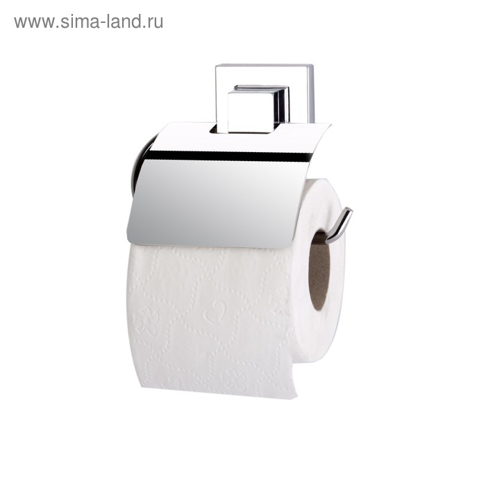 Держатель туалетной бумаги с крышкой, самоклеящийся, цвет хром, EF238 - Фото 1