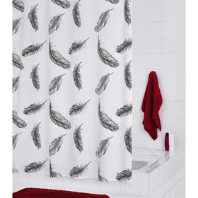 Штора для ванных комнат Romantic, цвет белый/чёрный, 180х200 см