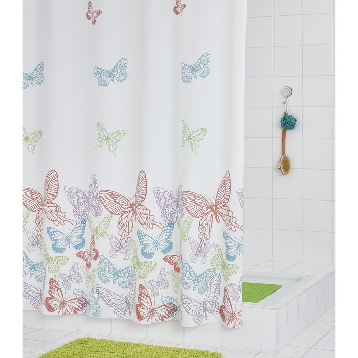 Штора для ванных комнат Papillon, полупрозрачная, 180х200 см