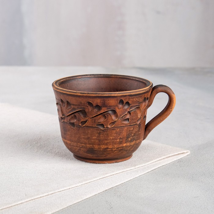Чашка «Узорная» декор, красная глина, 0,15 л - фото 1908545745