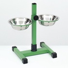 Подставка с мисками, 2×350 мл, высота 30 см, разборная, зелёная - Фото 2