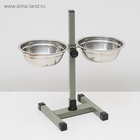 Подставка с мисками, 2×700 мл, высота 40 см, разборная, зелёная - Фото 3